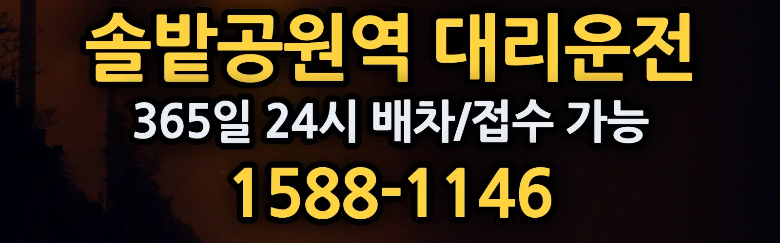 솔밭공원역대리운전 365일 24시 배차/접수 가능 1588-1146